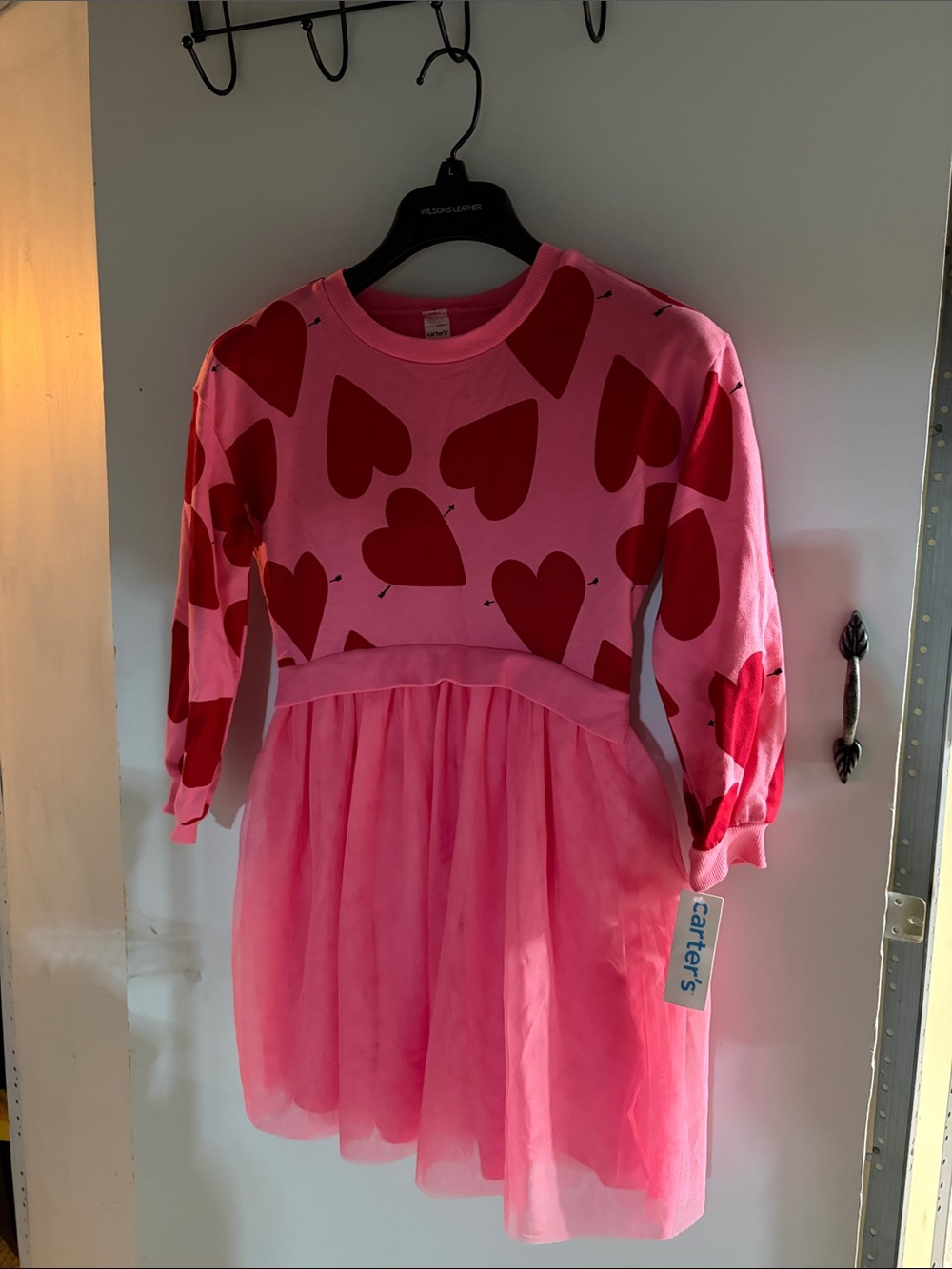 Carter's Valentines Day Pink Dress with Red Heart Print - NEW WITH TAGS